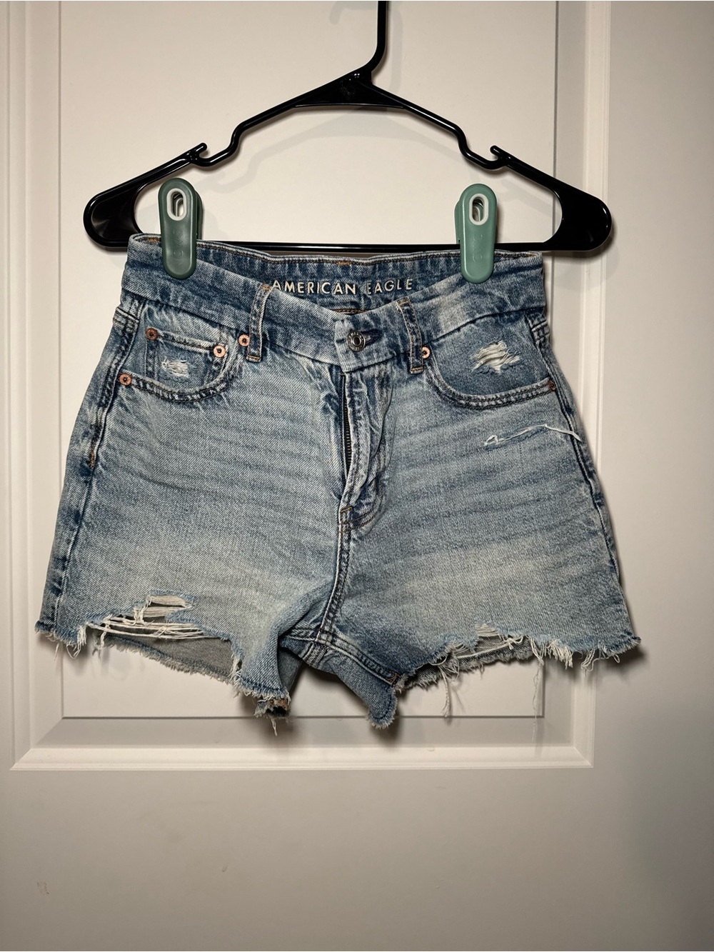 American Eagle Outfitters Light Wash Distressed Jean Shorts